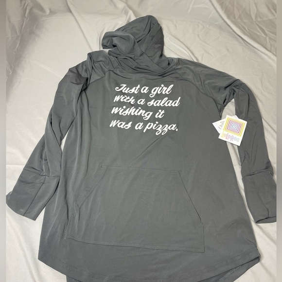 LuLaRoe Amber lightweight gray  hoodie NEW with tags - Picture 3 of 9
